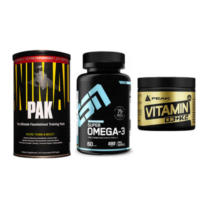 Grundversorgung: Universal + ESN Omega 3 + Peak Vitamin – alle enthaltenen Artikel