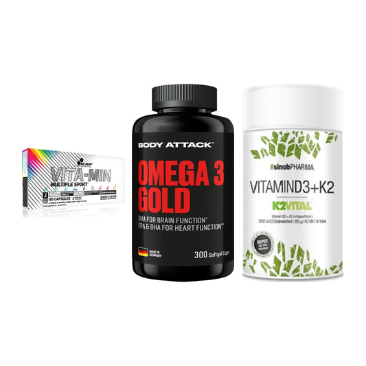 Grundversorgung: Olimp Vita-Min + Body Attack + Sinob Vitamin – alle enthaltenen Artikel