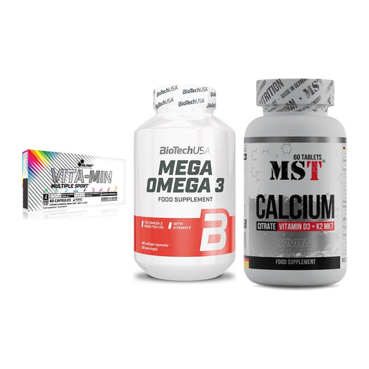 Grundversorgung: Olimp Vita-Min + BioTech Mega + MST Calcium – alle enthaltenen Artikel