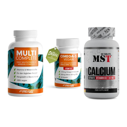 Grundversorgung: ProFuel MULTI + ProFuel Omega 3 + MST Calcium – alle enthaltenen Artikel