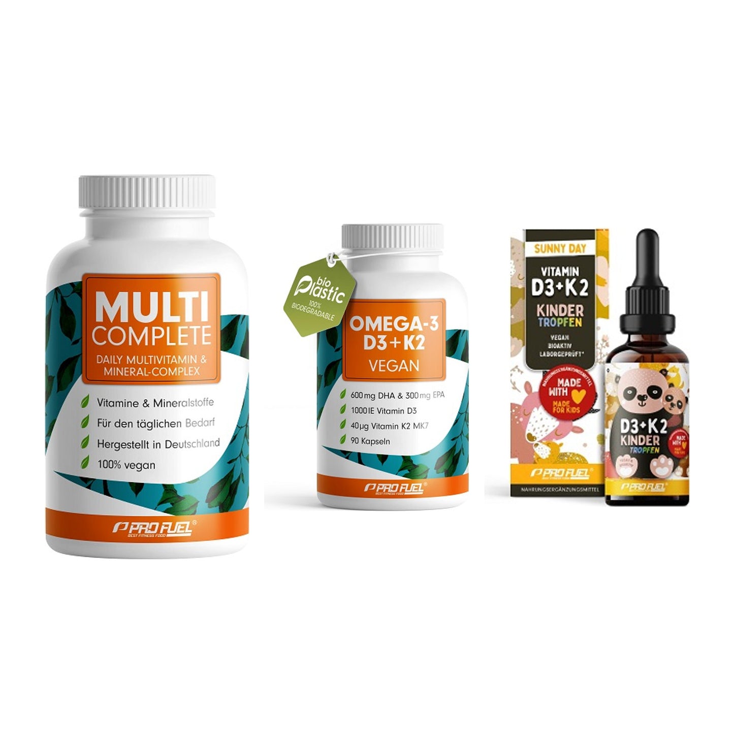 Grundversorgung: ProFuel MULTI + ProFuel Omega 3 + ProFuel VITAMIN – alle enthaltenen Artikel