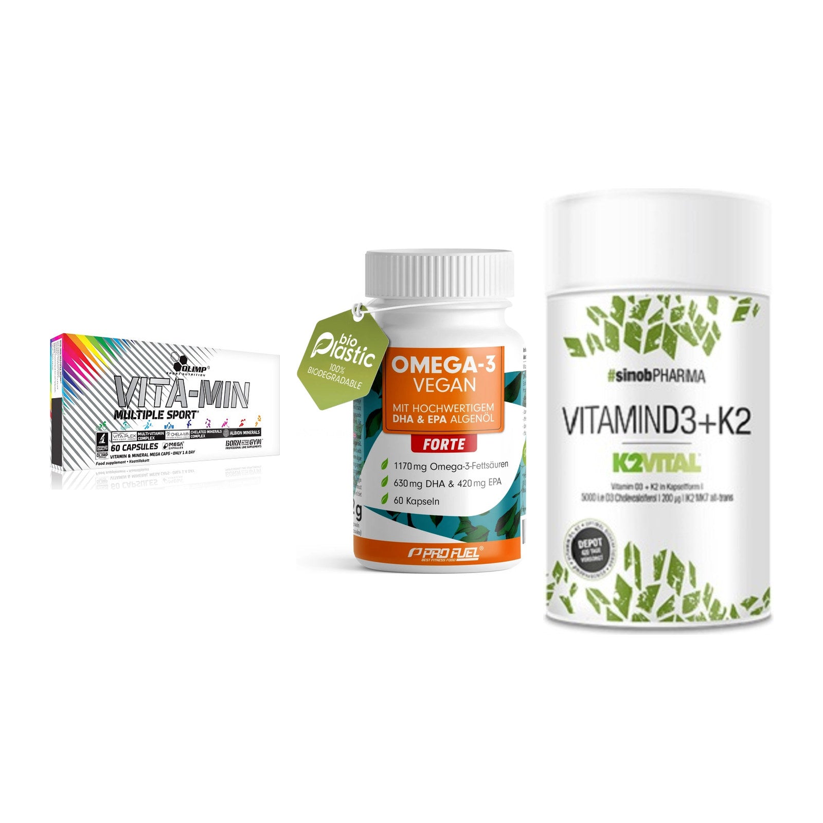 Grundversorgung: Olimp Vita-Min + ProFuel Omega 3 + Sinob Vitamin – alle enthaltenen Artikel
