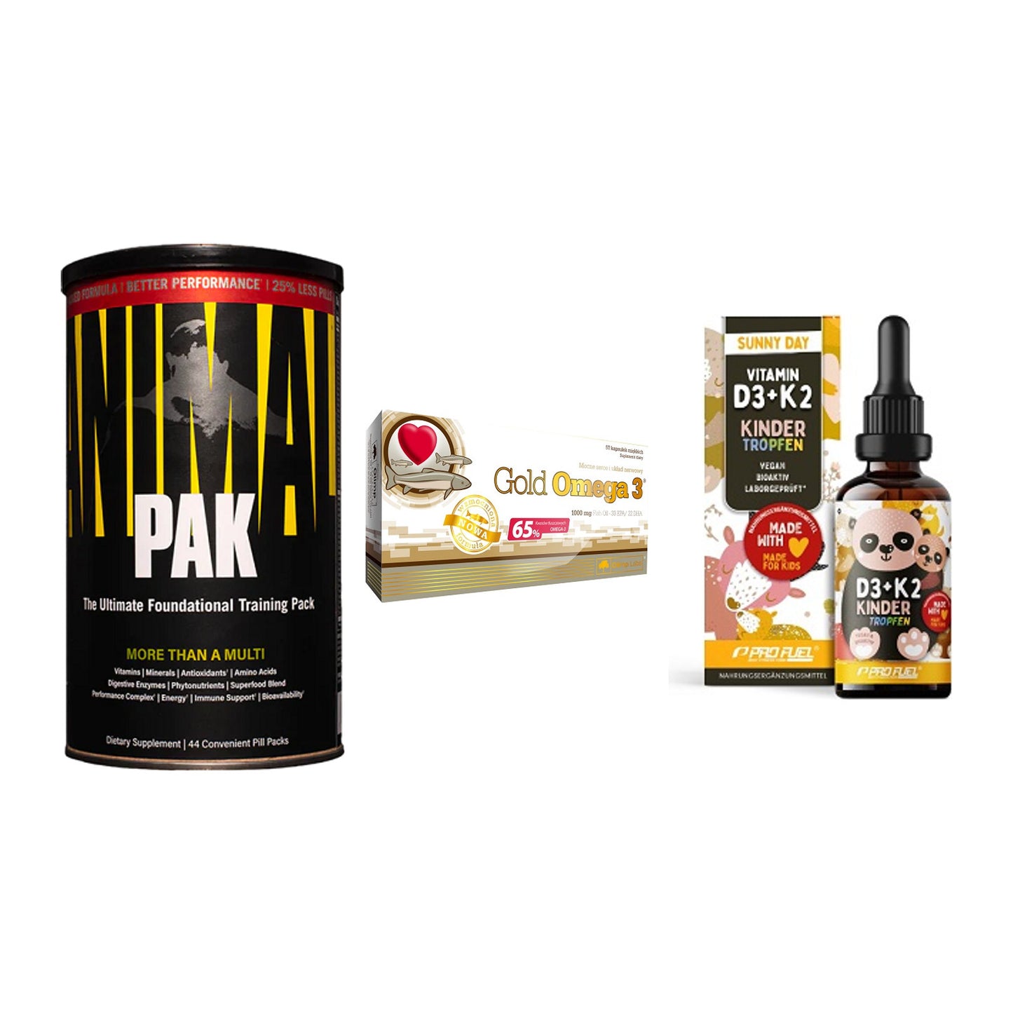 Grundversorgung: Universal + Olimp Omega 3 + ProFuel VITAMIN – alle enthaltenen Artikel