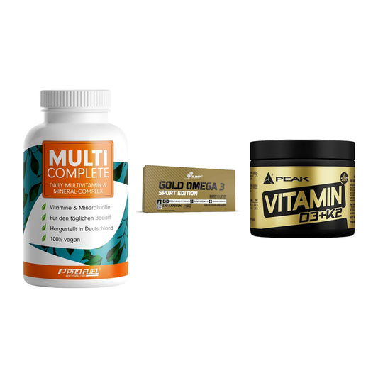 Grundversorgung: ProFuel MULTI + Olimp Omega 3 + Peak Vitamin – alle enthaltenen Artikel