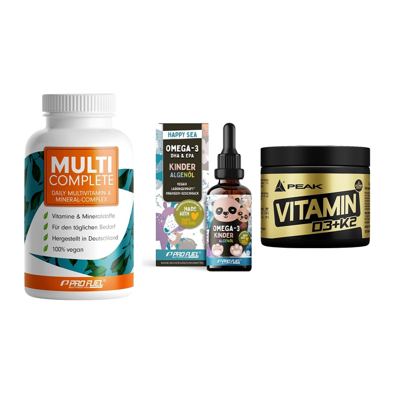 Grundversorgung: ProFuel MULTI + ProFuel OMEGA-3 + Peak Vitamin – alle enthaltenen Artikel