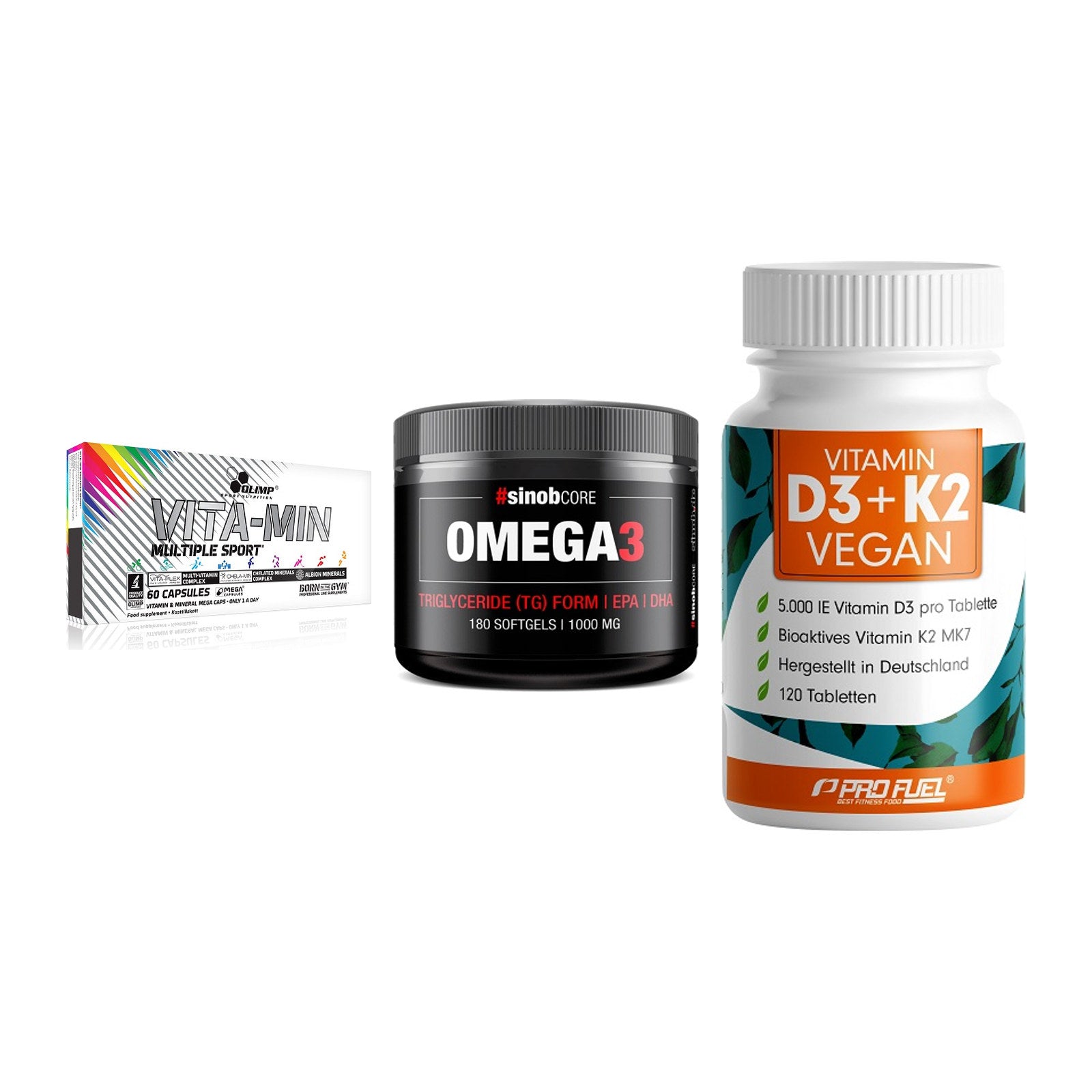 Grundversorgung: Olimp Vita-Min + Sinob Omega 3 + ProFuel Vitamin – alle enthaltenen Artikel