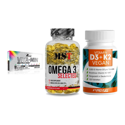 Grundversorgung: Olimp Vita-Min + MST Omega 3 + ProFuel Vitamin – alle enthaltenen Artikel