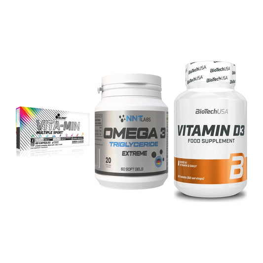 Grundversorgung: Olimp Vita-Min + NNT Omega 3 + BioTech Vitamin – alle enthaltenen Artikel