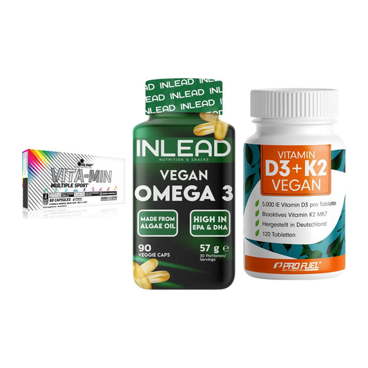 Grundversorgung: Olimp Vita-Min + INLEAD Vegan + ProFuel Vitamin – alle enthaltenen Artikel