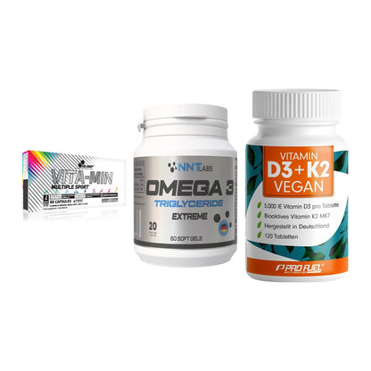 Grundversorgung: Olimp Vita-Min + NNT Omega 3 + ProFuel Vitamin – alle enthaltenen Artikel