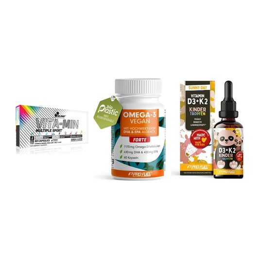Grundversorgung: Olimp Vita-Min + ProFuel Omega 3 + ProFuel VITAMIN – alle enthaltenen Artikel