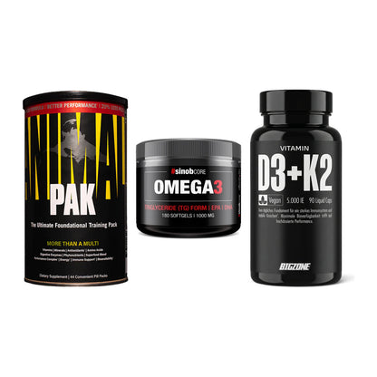 Grundversorgung: Universal + Sinob Omega 3 + Big Zone – alle enthaltenen Artikel