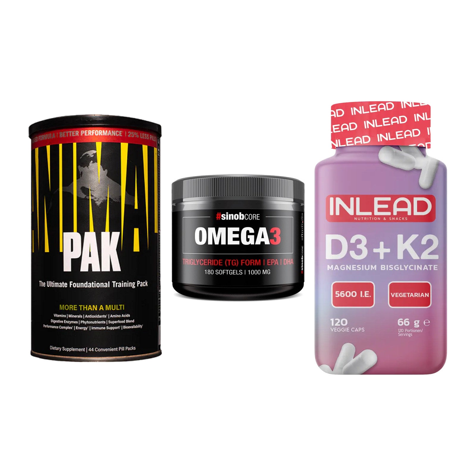 Grundversorgung: Universal + Sinob Omega 3 + INLEAD Vitamin – alle enthaltenen Artikel