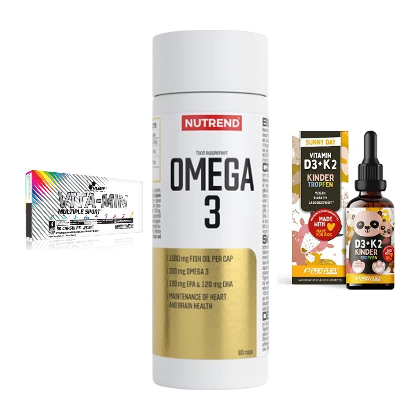 Grundversorgung: Olimp Vita-Min + Nutrend Omega 3 + ProFuel VITAMIN – alle enthaltenen Artikel