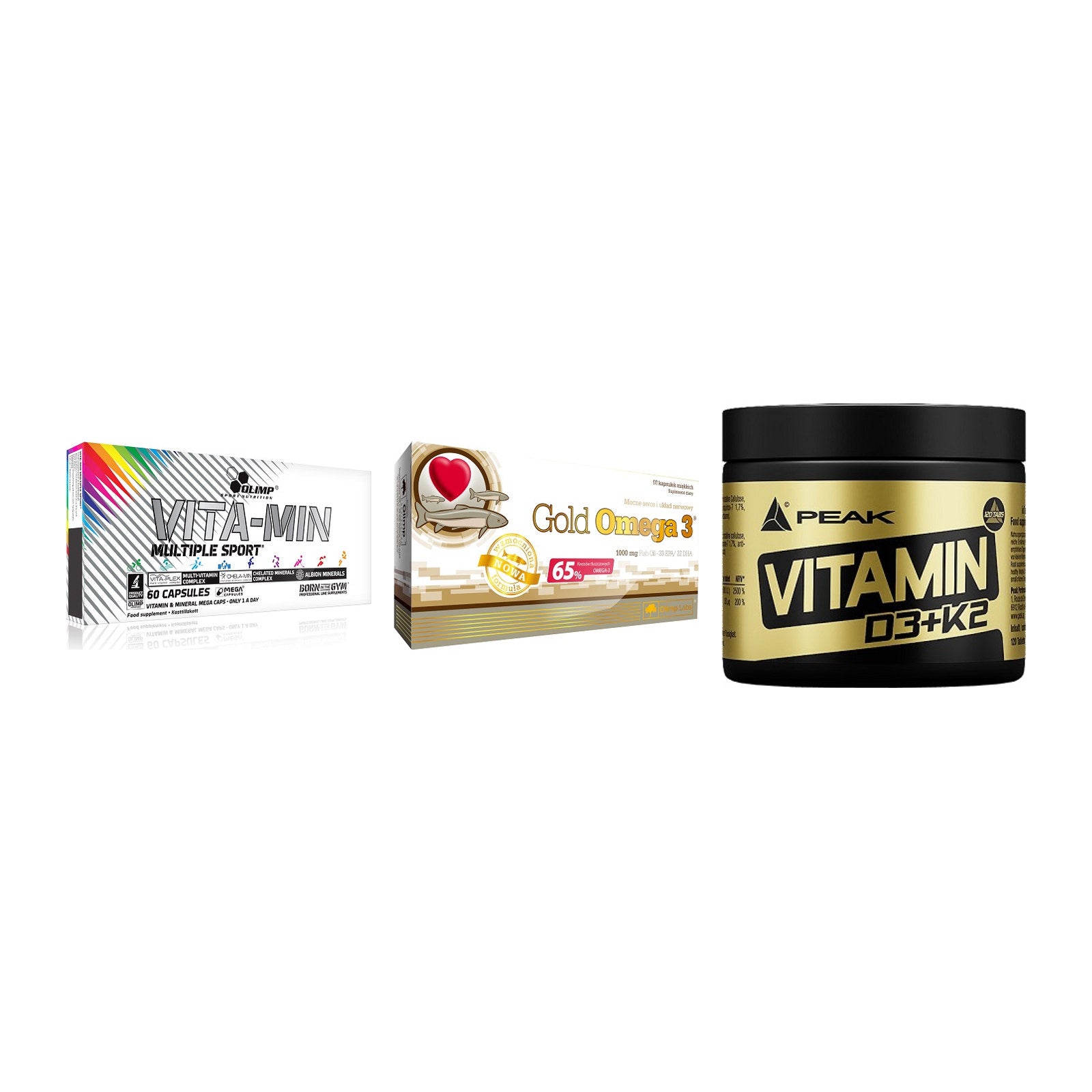 Grundversorgung: Olimp Vita-Min + Olimp Omega 3 + Peak Vitamin – alle enthaltenen Artikel