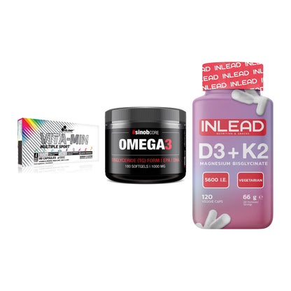 Grundversorgung: Olimp Vita-Min + Sinob Omega 3 + INLEAD Vitamin – alle enthaltenen Artikel
