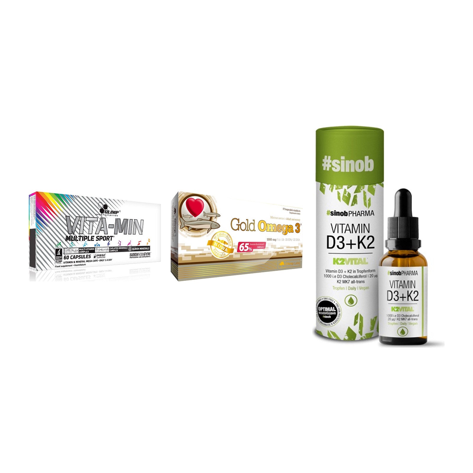 Grundversorgung: Olimp Vita-Min + Olimp Omega 3 + Sinob Vitamin – alle enthaltenen Artikel
