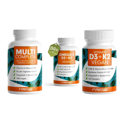 Grundversorgung: ProFuel MULTI + ProFuel Omega 3 + ProFuel Vitamin – alle enthaltenen Artikel