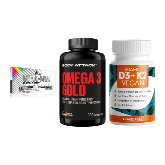 Grundversorgung: Olimp Vita-Min + Body Attack + ProFuel Vitamin – alle enthaltenen Artikel