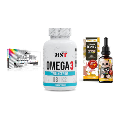 Grundversorgung: Olimp Vita-Min + MST Omega 3 500 + ProFuel VITAMIN – alle enthaltenen Artikel