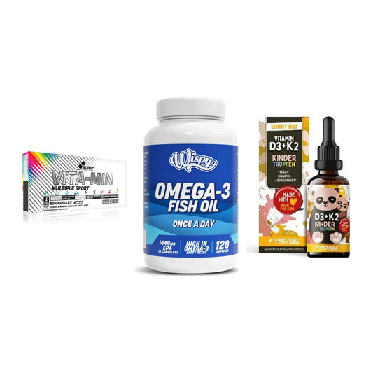 Grundversorgung: Olimp Vita-Min + Wispy Omega 3 + ProFuel VITAMIN – alle enthaltenen Artikel
