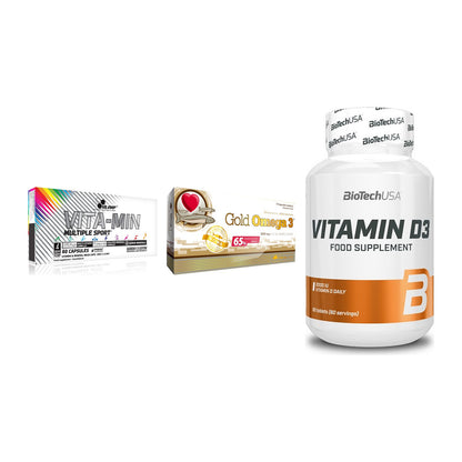 Grundversorgung: Olimp Vita-Min + Olimp Omega 3 + BioTech Vitamin – alle enthaltenen Artikel