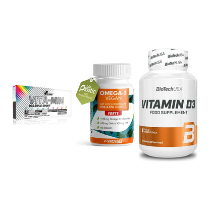 Grundversorgung: Olimp Vita-Min + ProFuel Omega 3 + BioTech Vitamin – alle enthaltenen Artikel