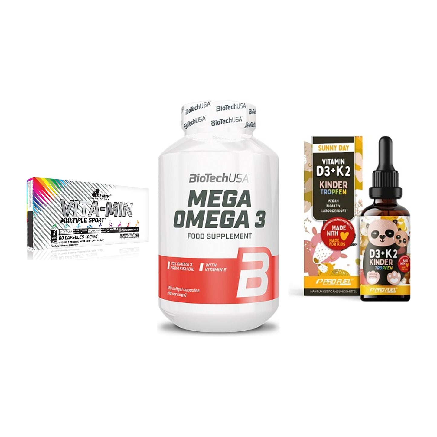 Grundversorgung: Olimp Vita-Min + BioTech Mega + ProFuel VITAMIN – alle enthaltenen Artikel