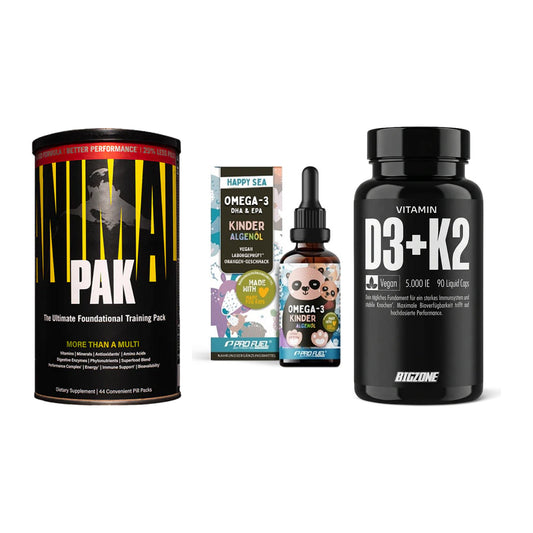Grundversorgung: Universal + ProFuel OMEGA-3 + Big Zone – alle enthaltenen Artikel