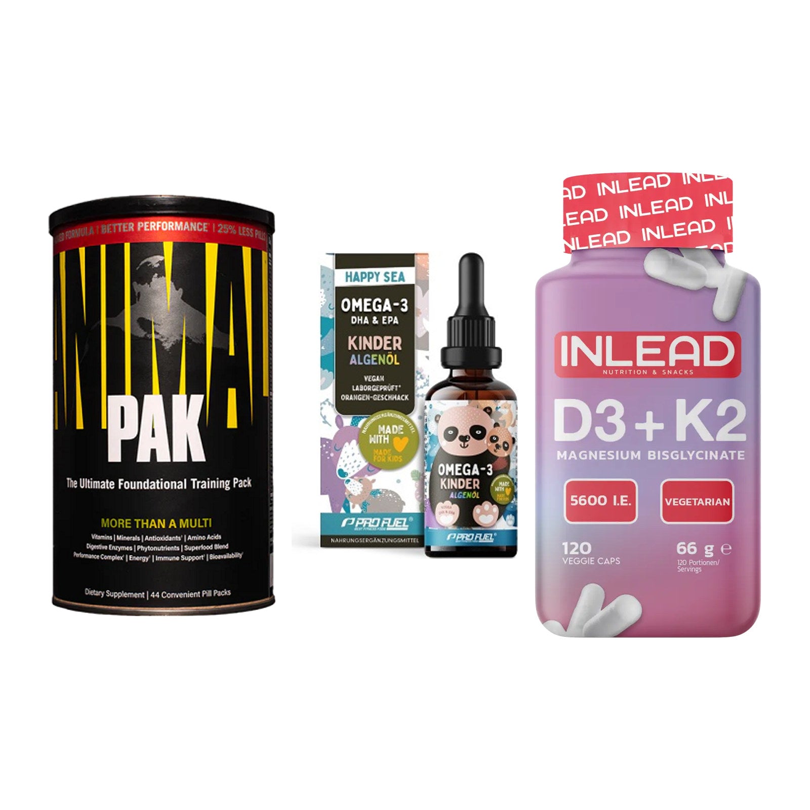 Grundversorgung: Universal + ProFuel OMEGA-3 + INLEAD Vitamin – alle enthaltenen Artikel
