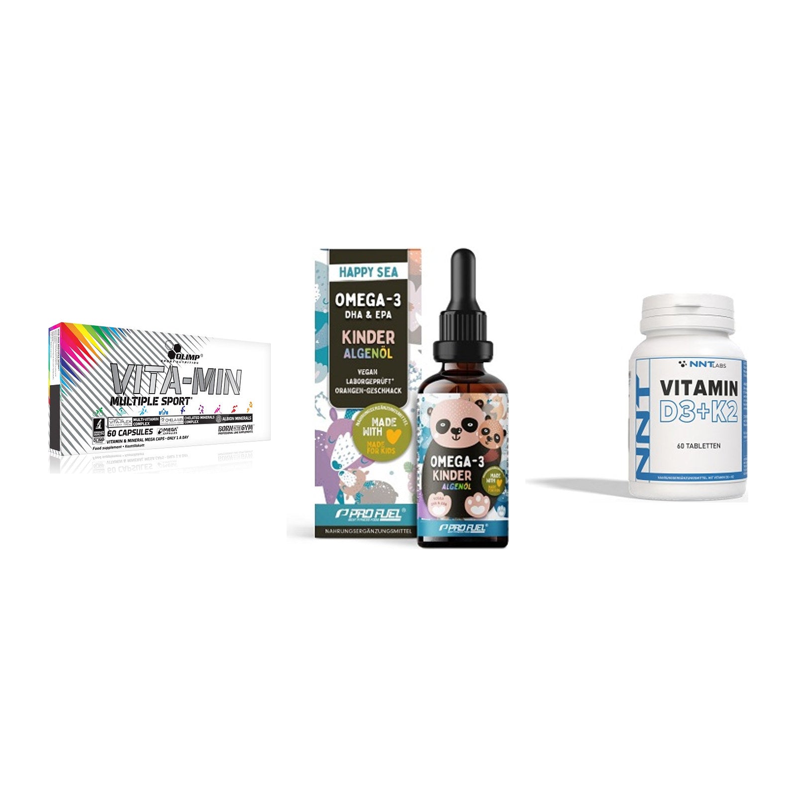 Grundversorgung: Olimp Vita-Min + ProFuel OMEGA-3 + NNT Vitamin – alle enthaltenen Artikel