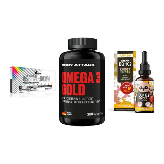 Grundversorgung: Olimp Vita-Min + Body Attack + ProFuel VITAMIN – alle enthaltenen Artikel