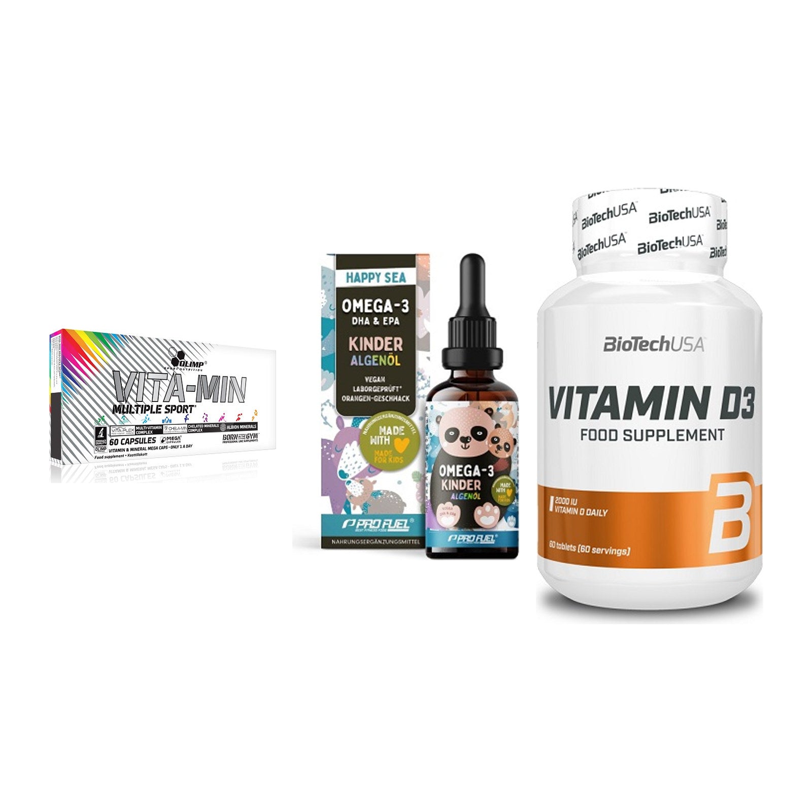 Grundversorgung: Olimp Vita-Min + ProFuel OMEGA-3 + BioTech Vitamin – alle enthaltenen Artikel