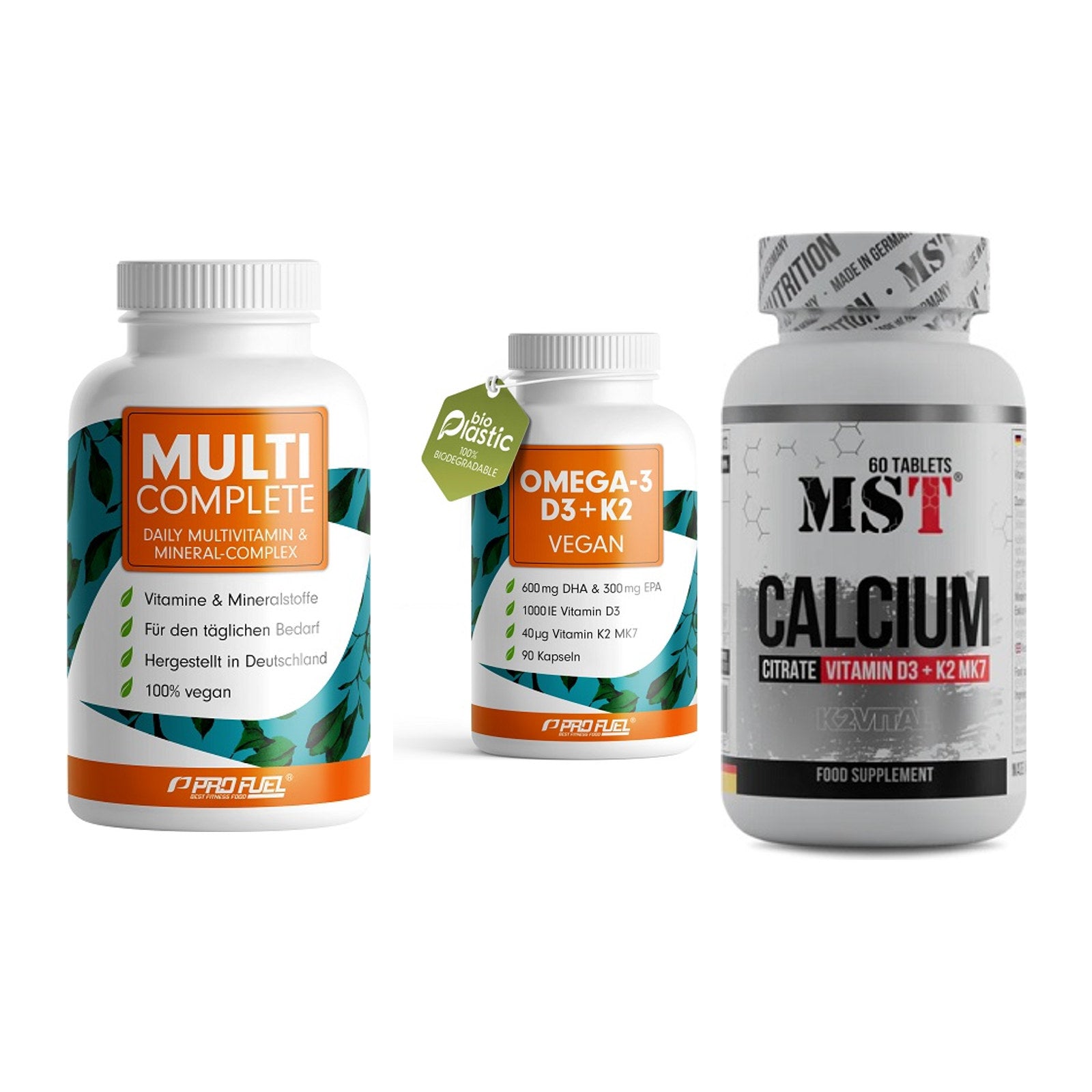 Grundversorgung: ProFuel MULTI + ProFuel Omega 3 + MST Calcium – alle enthaltenen Artikel