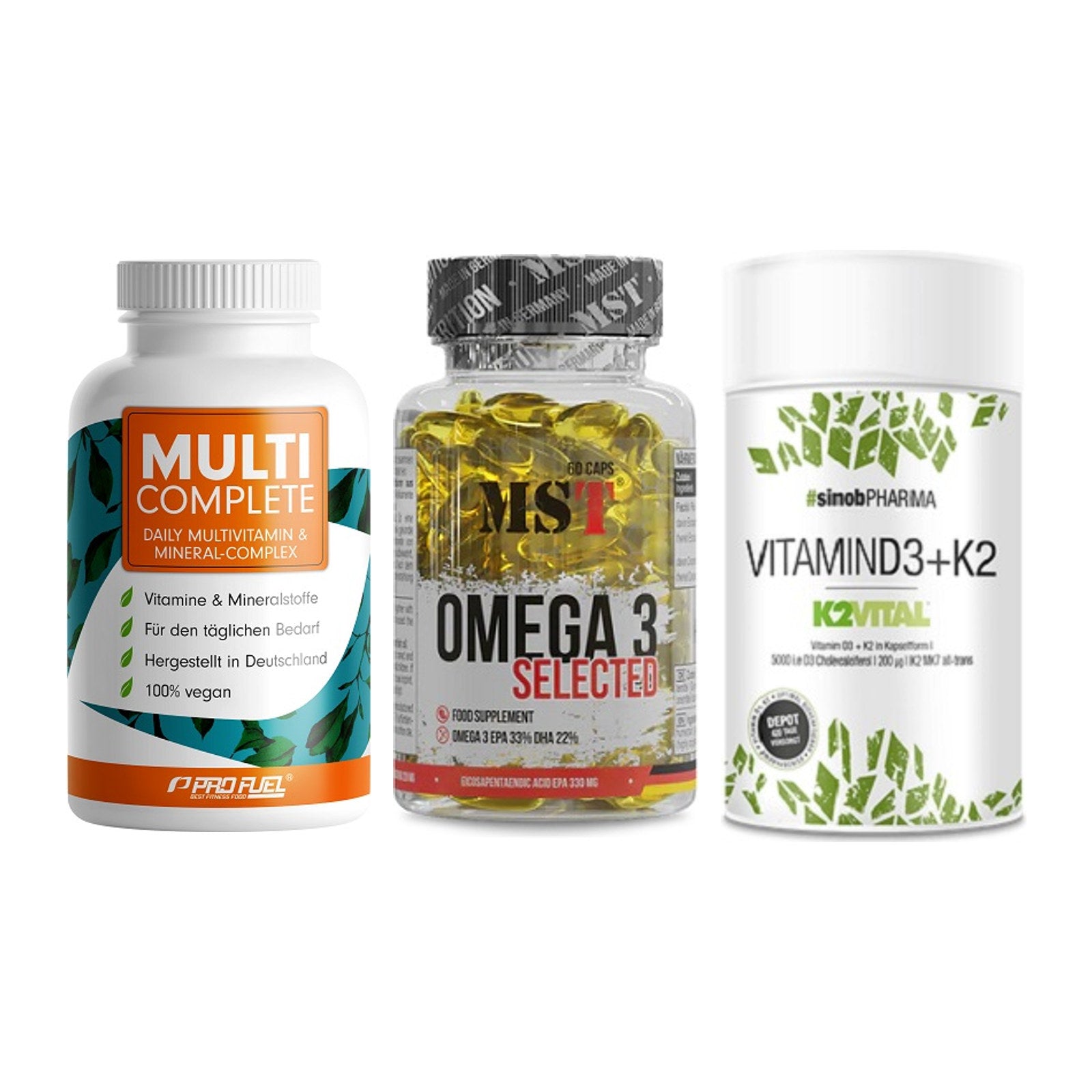 Grundversorgung: ProFuel MULTI + MST Omega 3 + Sinob Vitamin – alle enthaltenen Artikel