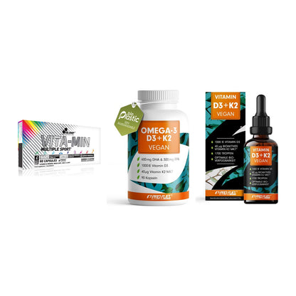 Grundversorgung: Olimp Vita-Min + ProFuel Omega 3 + ProFuel Vitamin – alle enthaltenen Artikel