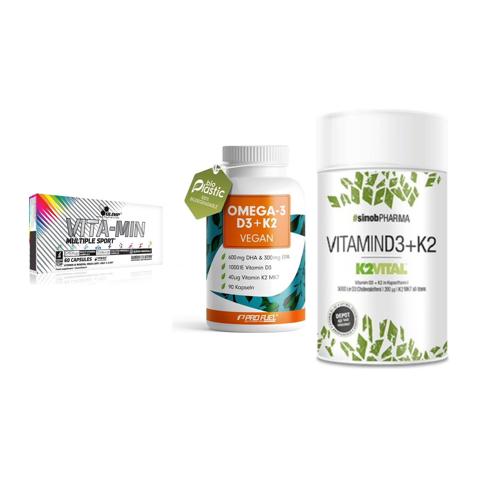 Grundversorgung: Olimp Vita-Min + ProFuel Omega 3 + Sinob Vitamin – alle enthaltenen Artikel
