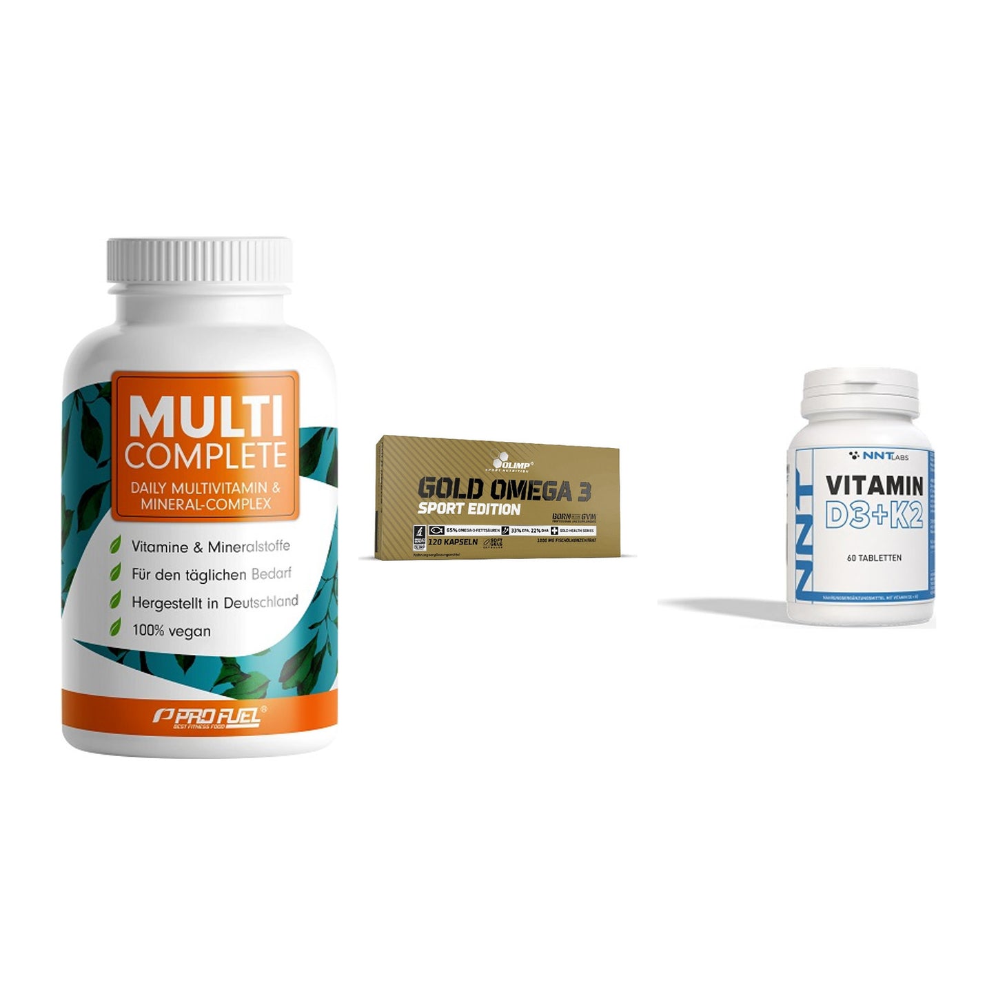 Grundversorgung: ProFuel MULTI + Olimp Omega 3 + NNT Vitamin – alle enthaltenen Artikel