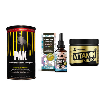 Grundversorgung: Universal + ProFuel OMEGA-3 + Peak Vitamin – alle enthaltenen Artikel