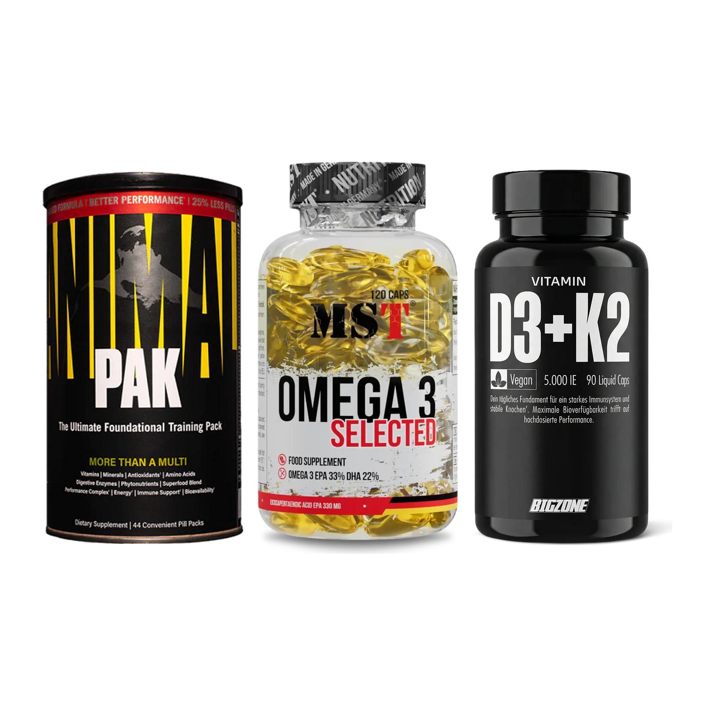Grundversorgung: Universal + MST Omega 3 + Big Zone – alle enthaltenen Artikel