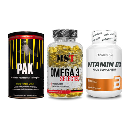 Grundversorgung: Universal + MST Omega 3 + BioTech Vitamin – alle enthaltenen Artikel