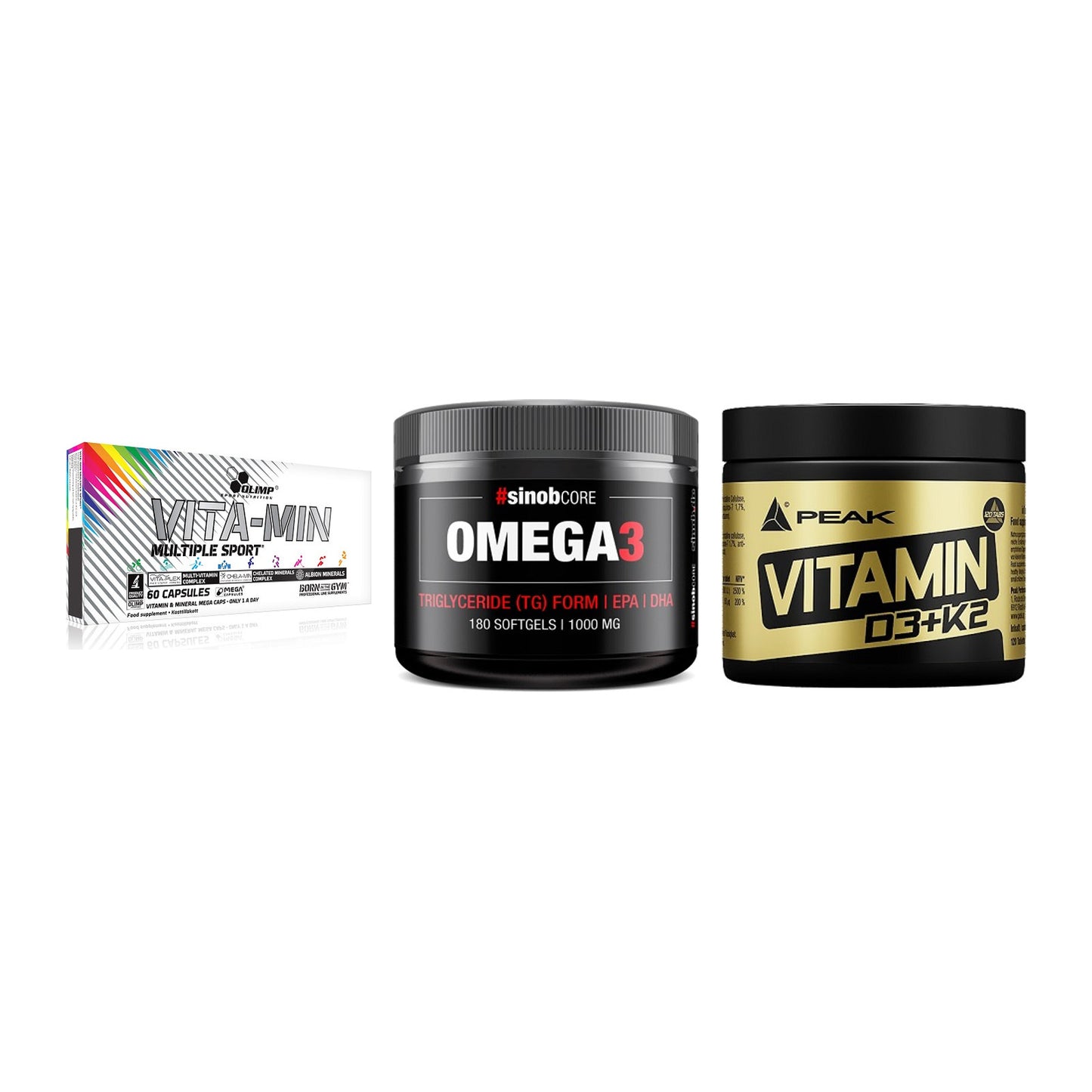 Grundversorgung: Olimp Vita-Min + Sinob Omega 3 + Peak Vitamin – alle enthaltenen Artikel