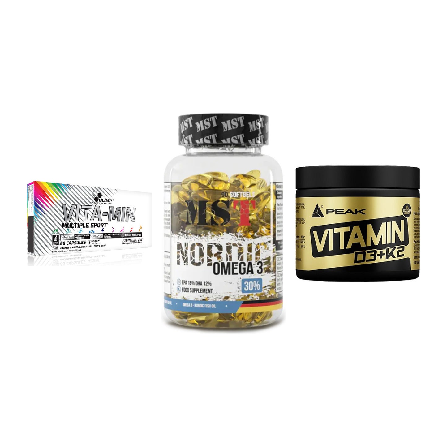 Grundversorgung: Olimp Vita-Min + MST Omega 3 + Peak Vitamin – alle enthaltenen Artikel