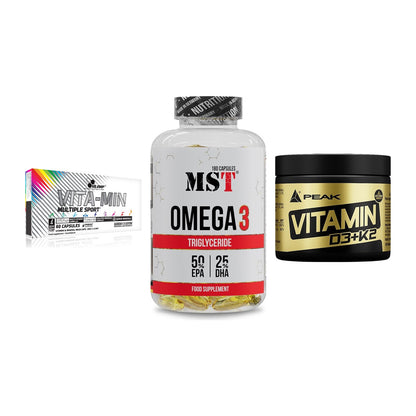 Grundversorgung: Olimp Vita-Min + MST Omega 3 + Peak Vitamin – alle enthaltenen Artikel