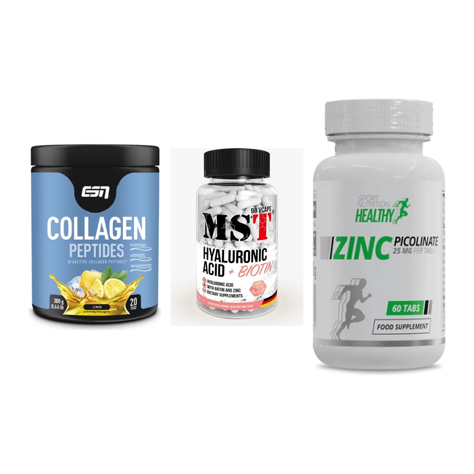 Haut, Haare & Nägel: ESN Collagen + MST Hyaluronic + MST Healthy – alle enthaltenen Artikel