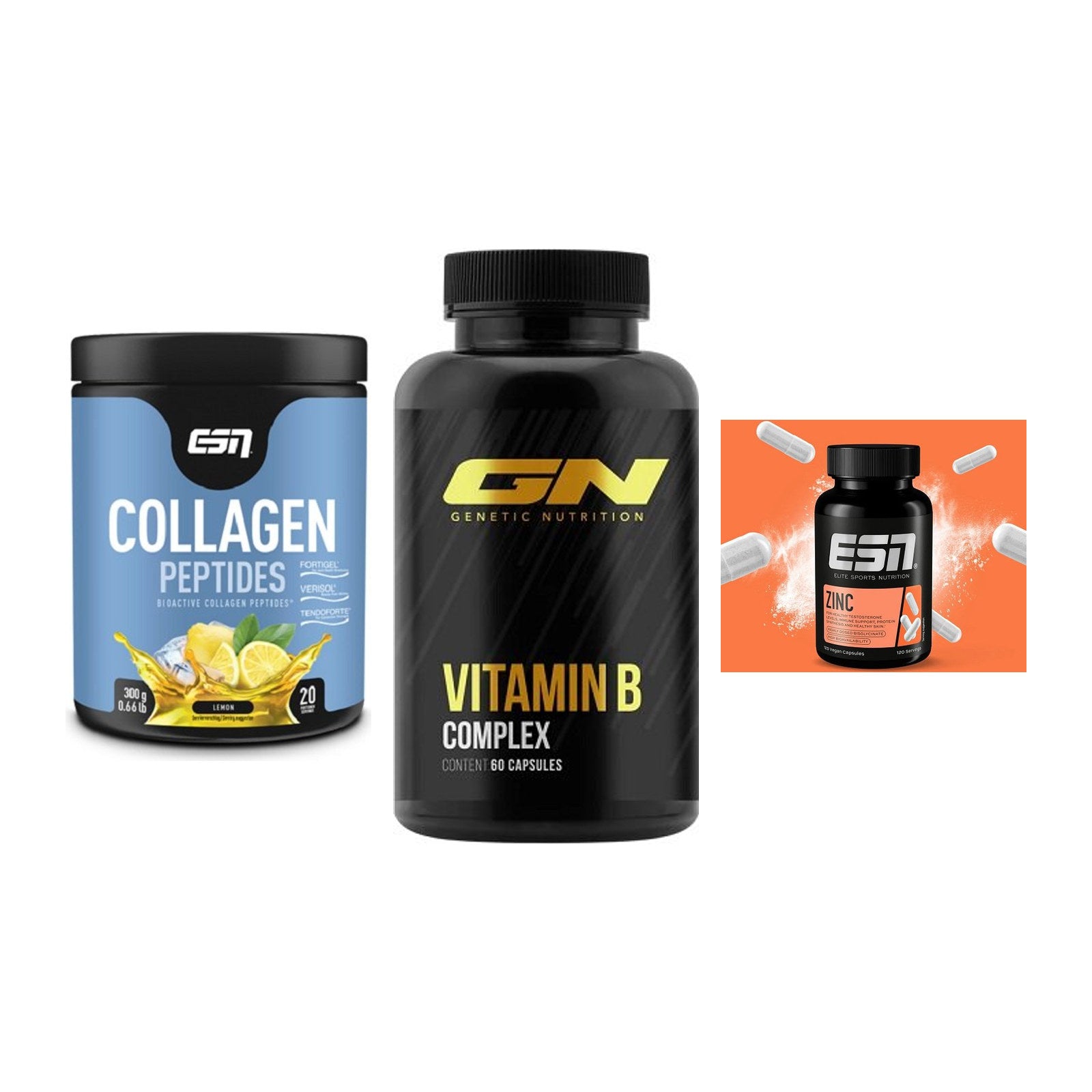Haut, Haare & Nägel: ESN Collagen + GN Vitamin + ESN Zinc – alle enthaltenen Artikel