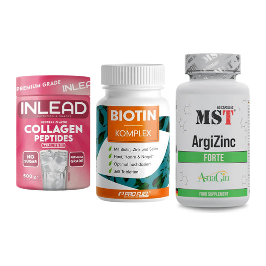 Haut, Haare & Nägel: INLEAD Collage + ProFuel BIOTIN + MST ArgiZinc – alle enthaltenen Artikel
