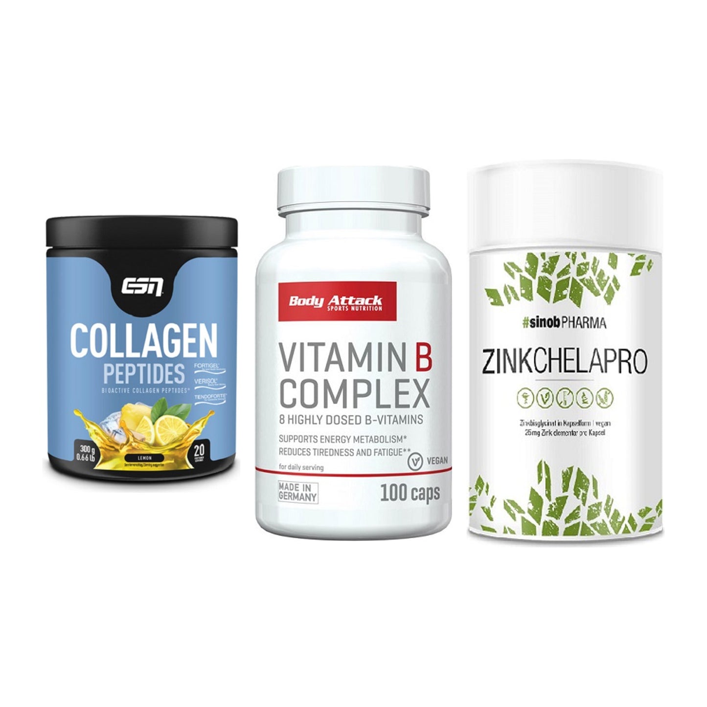 Haut, Haare & Nägel: ESN Collagen + Body Attack + Sinob Zink – alle enthaltenen Artikel