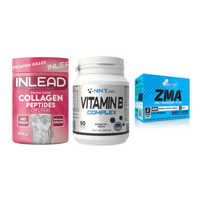 Haut, Haare & Nägel: INLEAD Collage + NNT Vitamin B + Olimp ZMA – alle enthaltenen Artikel