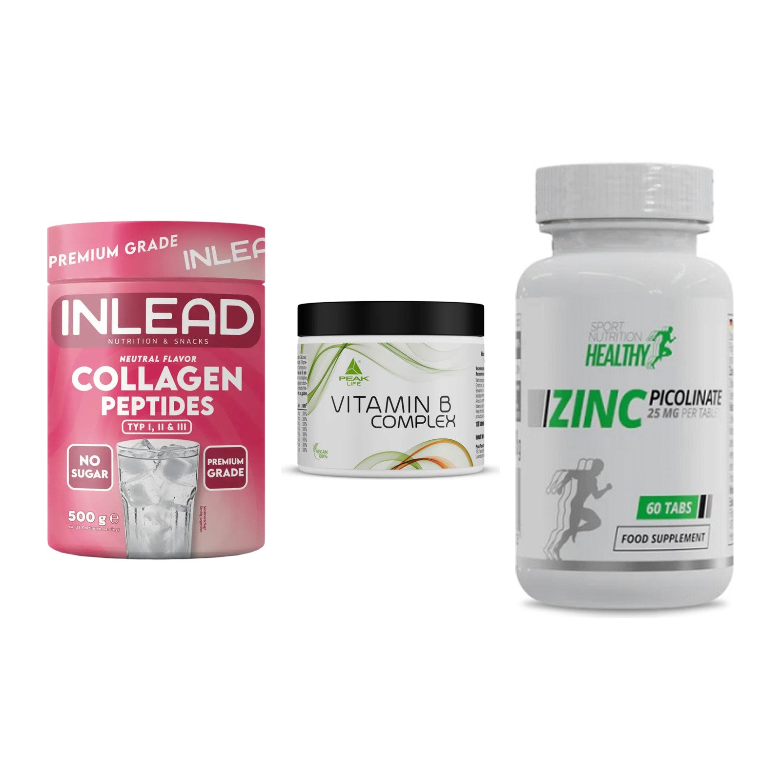 Haut, Haare & Nägel: INLEAD Collage + Peak Vitamin B + MST Healthy – alle enthaltenen Artikel